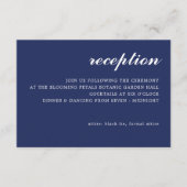 Carte D'accompagnement Simple moderne Script mariage Réception Marine Ble (Devant)