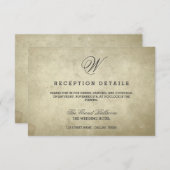 Carte D'accompagnement Simple Monogram | Détails de réception sur papier  (Devant / Derrière)