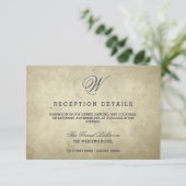 Carte D'accompagnement Simple Monogram | Détails de réception sur papier  (Debout devant)