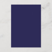 Carte D'accompagnement Simple Navy Blue Bold Modern Mariage Détails (Dos)