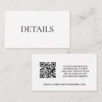Simple noir blanc Détails Mariage site web QR code