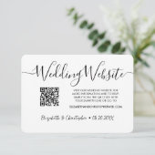 Carte D'accompagnement Simple noir blanc mariage site web QR code photo (Debout devant)