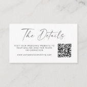 Carte D'accompagnement Simple noir blanc moderne Mariage de script QR Cod (Devant)