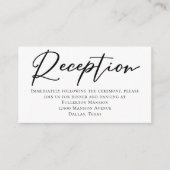 Carte D'accompagnement Simple Noir Blanc Script Formal Mariage Réception (Devant)