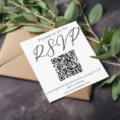Carte D'accompagnement Simple noir blanc Script Formel Mariage Scan RSVP
