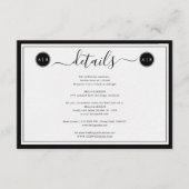 Carte D'accompagnement Simple noir et blanc Détails élégants (Devant)