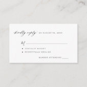 Carte D'accompagnement Simple noir et blanc réponse aimable de mariage RS (Devant)