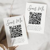 Carte D'accompagnement Simple Noir Script QR Code Mariage RSVP
