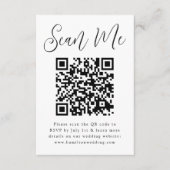 Carte D'accompagnement Simple Noir Script QR Code Mariage RSVP (Devant)