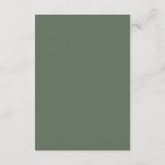 Carte D'accompagnement Simple Olive Green Mariage moderne (Dos)