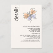 Carte D'accompagnement Simple papillon lunaire corail et violet (Devant)