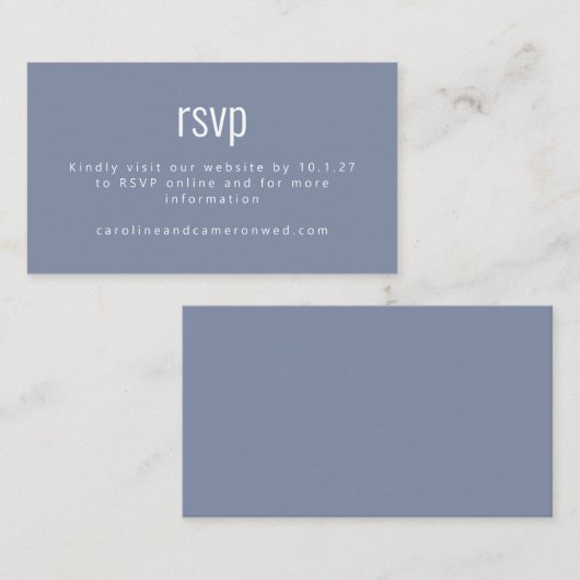 Carte D'accompagnement Simple Periwinkle Moderne Typographie Mariage RSVP (Devant / Derrière)