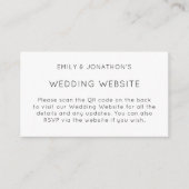 Carte D'accompagnement Simple QR Code Black White Mariage Website (Devant)