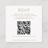 Carte D'accompagnement Simple QR Code Champagne Gold Texte Mariage RSVP (Devant)