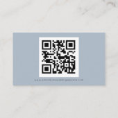 Carte D'accompagnement Simple QR Code Dusty Blue Mariage Website (Dos)
