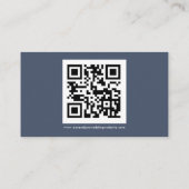 Carte D'accompagnement Simple QR Code Dusty Navy Blue Mariage Website (Dos)