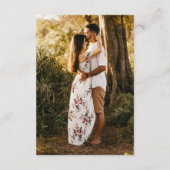 Carte D'accompagnement Simple QR Code et photo de mariage avec verdure d' (Dos)