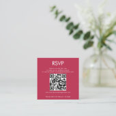 Carte D'accompagnement Simple QR Code Magenta Mariage RSVP (Debout devant)