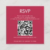 Carte D'accompagnement Simple QR Code Magenta Mariage RSVP (Devant)