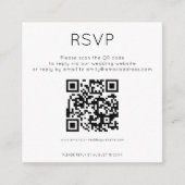 Carte D'accompagnement Simple QR Code Noir Blanc Mariage RSVP (Devant)