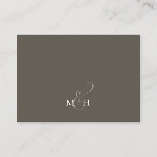 Carte D'accompagnement Simple QR Code RSVP Online Neutre Brown Simple (Dos)