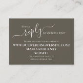 Carte D'accompagnement Simple QR Code RSVP Online Neutre Brown Simple (Devant)