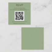 Carte D'accompagnement Simple QR Code Sage Vert Mariage RSVP Enceinte C (Devant / Derrière)