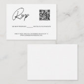 Carte D'accompagnement Simple reserved seat QR CODE rsvp wedding website (Devant / Derrière)