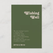 Carte D'accompagnement Simple Rétro Vibe Olive Green Mariage Wishing well (Devant)