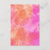 Carte D'accompagnement Simple rose et orange Bold Détails Mariage moderne (Dos)