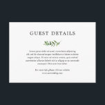 Carte D'accompagnement Simple Rustic Boho Greenergie Détails Mariage<br><div class="desc">Carte Boho Mariage avec un design simple avec une aquarelle peinte de verdure sous l'en-tête modifiable qui dit "Détails du client". Cette carte Botanique Mariage Enclume est idéale pour un mariage de printemps ou d'été de style rustique.</div>