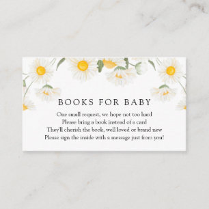 Carte D'accompagnement Simple Rustic Daisy Flowers Baby Book Demande