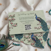 Carte D'accompagnement Simple Sage Green Bird Website QR Code