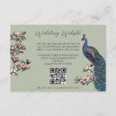 Carte D'accompagnement Simple Sage Green Bird Website QR Code (Devant)