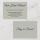 Carte D'accompagnement Simple, Sage Green Nous avons changé d'adresse (Devant / Derrière)