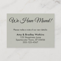 Simple, Sage Green Nous avons changé d'adresse