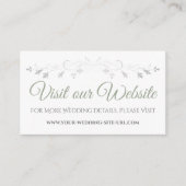 Carte D'accompagnement Simple Sage Green & White Elegant Wedding Website (Devant)