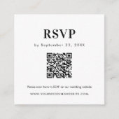 Carte D'accompagnement Simple Scan QR code RSVP Bold Mariage Insertion (Devant)