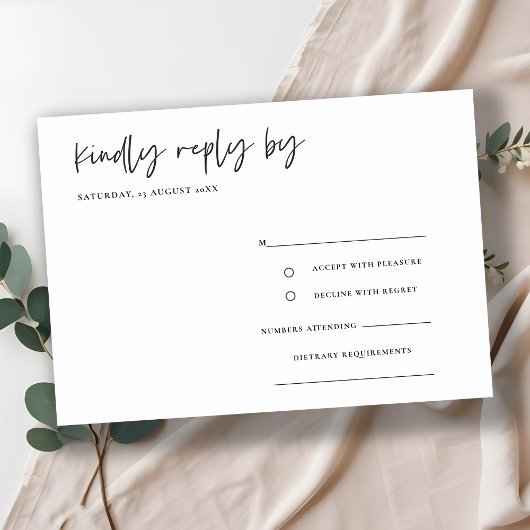 Carte D'accompagnement Simple Script Calligraphy Wedding