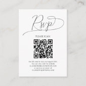 Carte D'accompagnement Simple Script minimal QR Code Mariage RSVP (Devant)