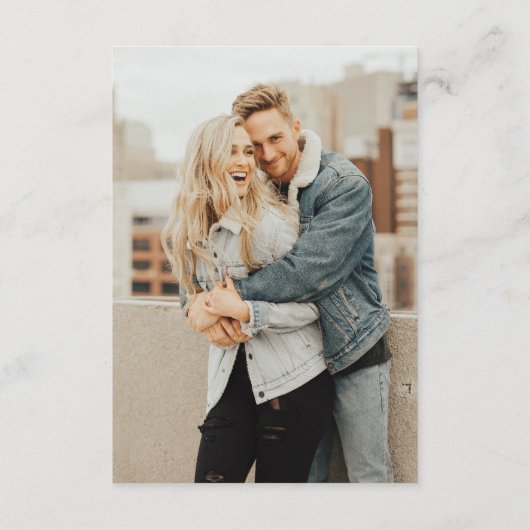 Carte D'accompagnement Simple Script Ochre Photo QR Code Wedding RSVP (Dos)