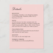 Carte D'accompagnement Simple Script Rose Mariage Vertical (Devant)