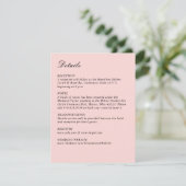 Carte D'accompagnement Simple Script Rose Mariage Vertical (Debout devant)