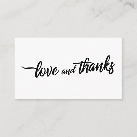 Carte D'accompagnement Simple Script Typographie Amour & Remerciements Ca (Devant)