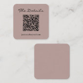Carte D'accompagnement Simple Script Wedding RSVP Détails QR Code Mauve (Devant / Derrière)