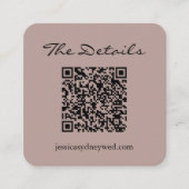 Carte D'accompagnement Simple Script Wedding RSVP Détails QR Code Mauve (Devant)