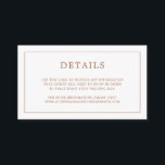 Carte D'accompagnement Simple Terracotta Monogramme Mariage élégant<br><div class="desc">Simple petite carte de boîtier mariage avec un design moderne mais élégant avec vos détails entourés d'une fine bordure et votre monogramme sur le dos. Tous les éléments de conception sont en terre cuite / orange brûlé / rouille et peuvent être changés dans l'outil de montage de conception. Un design...</div>