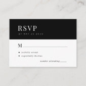 Carte D'accompagnement Simple typographie élégant mariage minimal RSVP En (Devant)