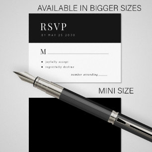 Carte D'accompagnement Simple typographie élégant mariage minimal RSVP En