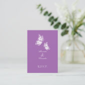 Carte D'accompagnement Simple Violet Butterfly RSVP Note Mini (Debout devant)